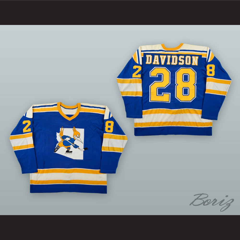 1976-77 WHA Blair Davidson 28 Phoenix Roadrunners Blue